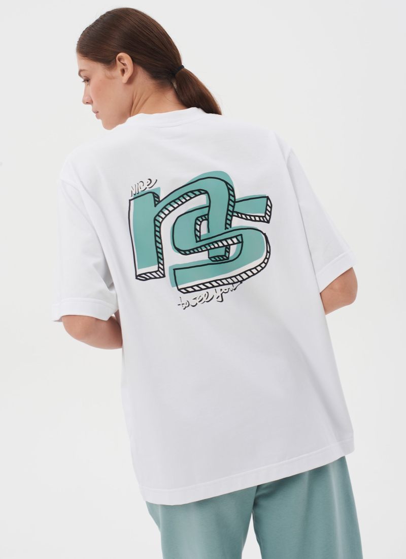 Oversize футболка с принтом Sweet nature Nikasport, W4SN43-WHT, цвет белый